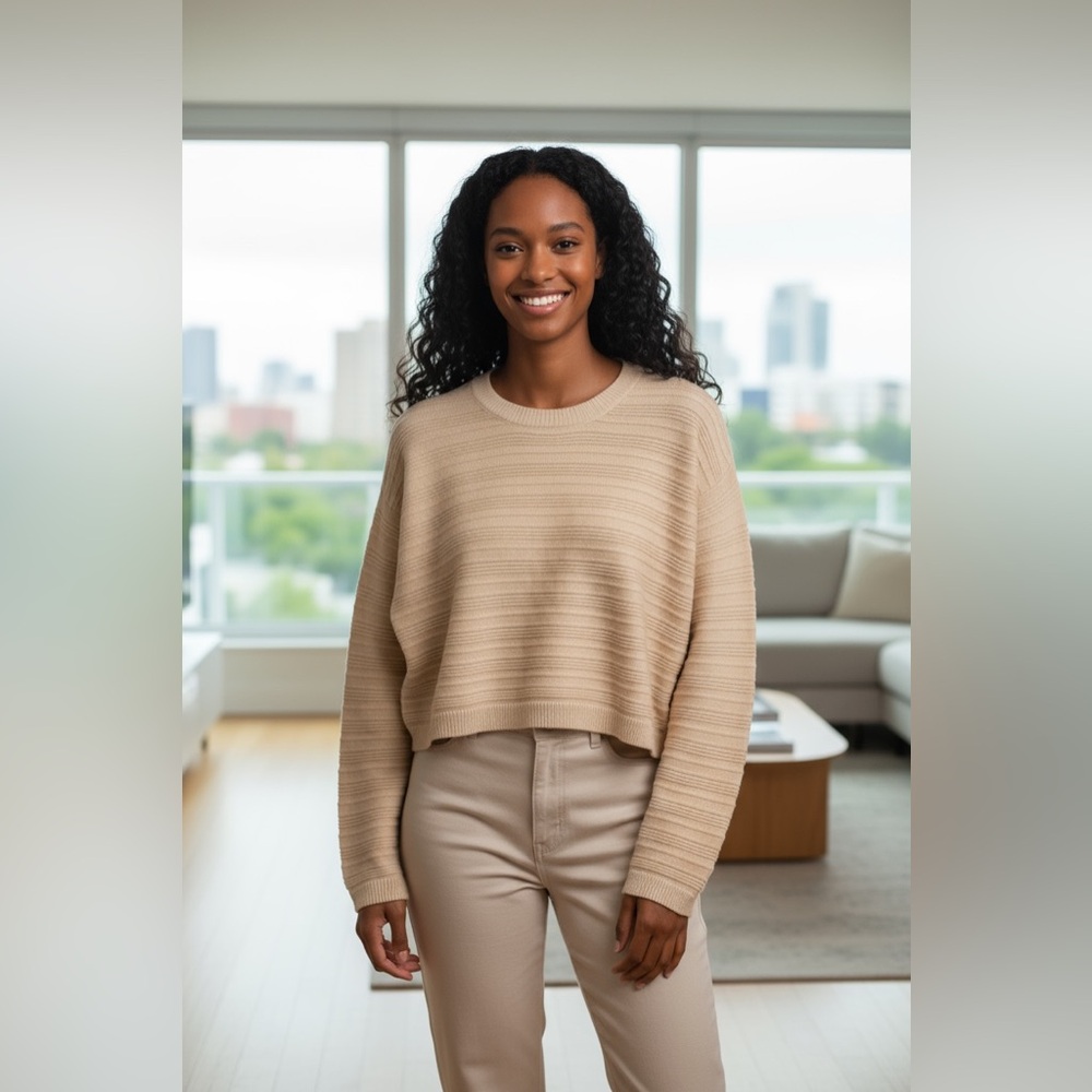 🌵 #511 Essential Textured Sweater - Cream